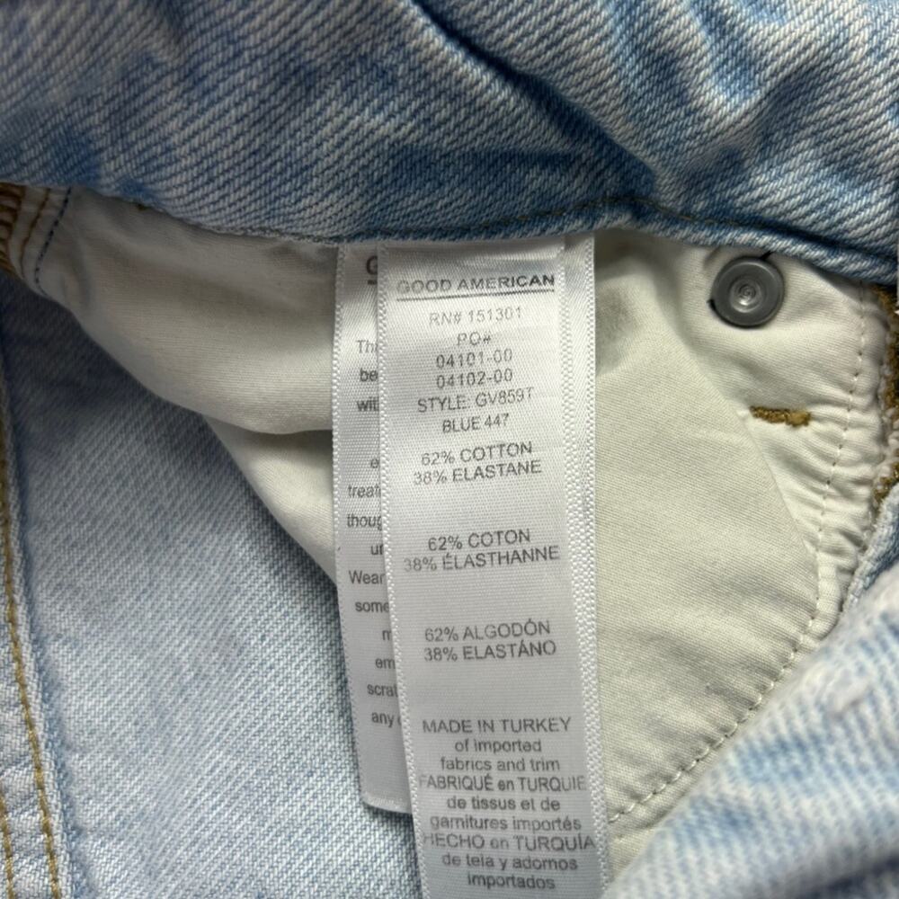Good American Good Vintage Distressed Straight Leg Jeans in Blue447 Size 2/26 - Picture 6 of 8